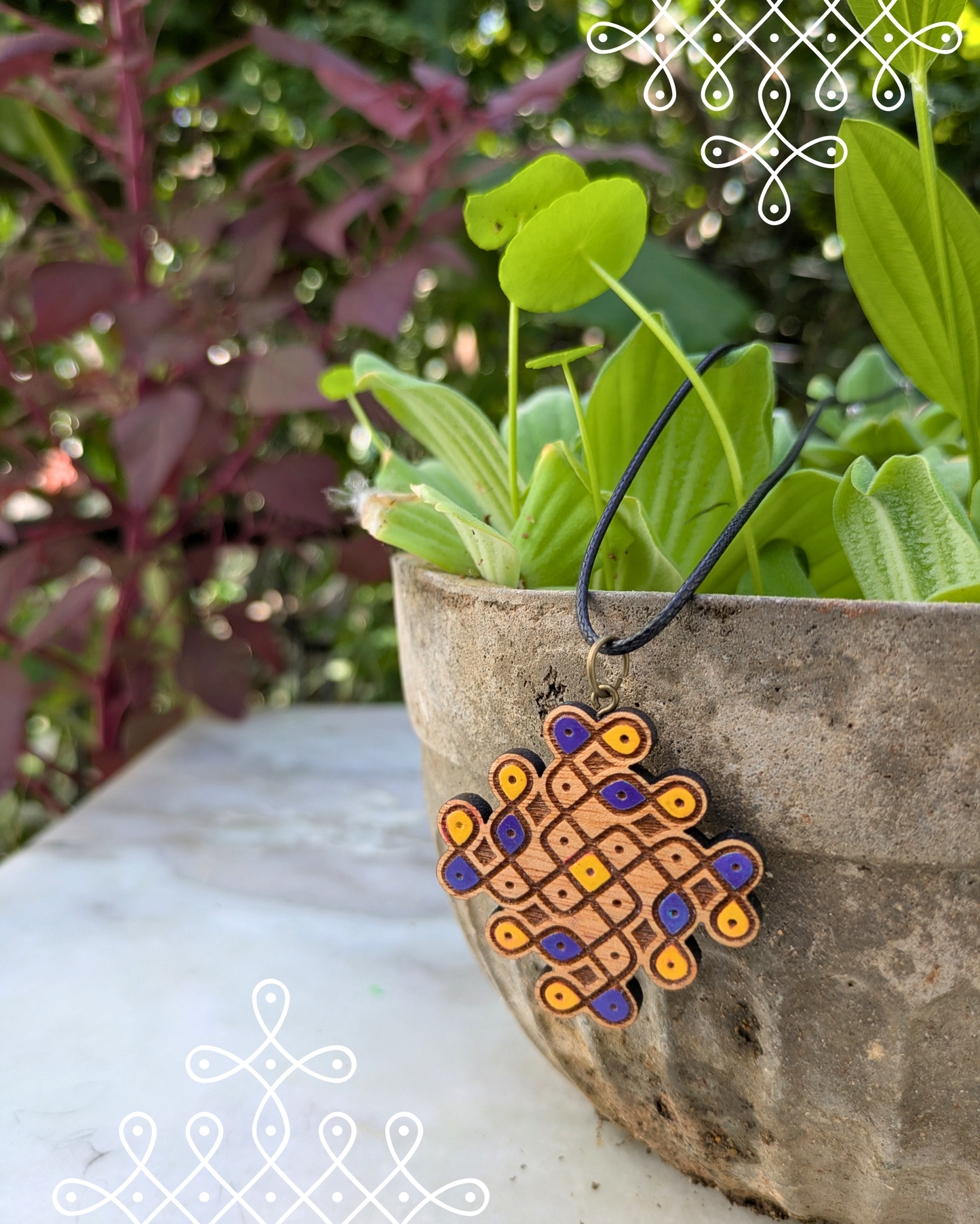 Kolam jewellery pendent