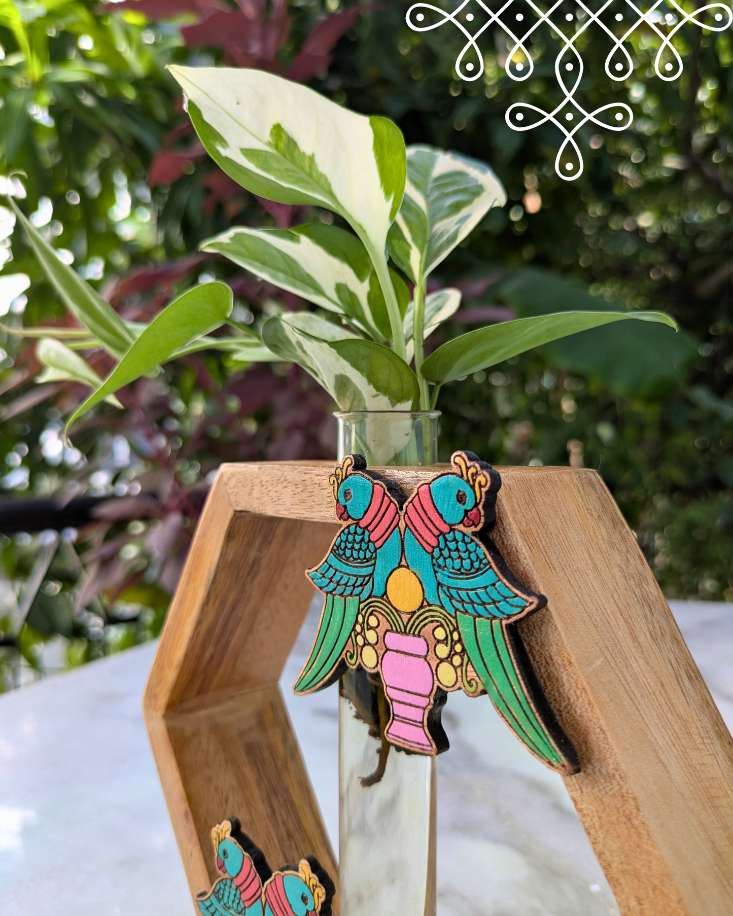 Hexagon Planter - Double Parrot