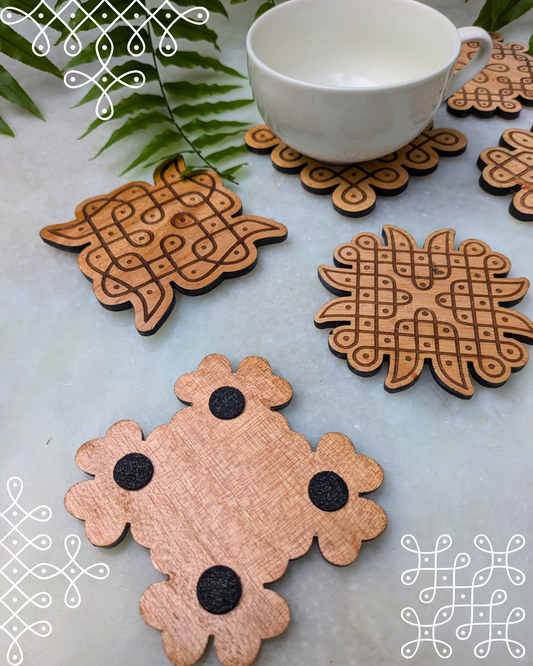 Kolam Coasters Set Of 6 Without Holder