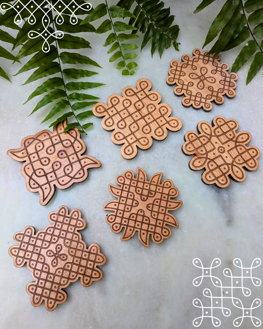 Kolam Coasters Set Of 6 Without Holder