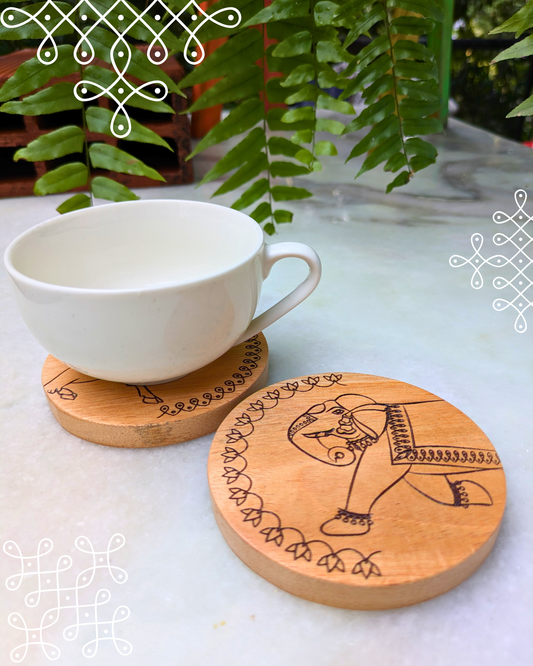 Elephant And Cow Coasters Set Of 2