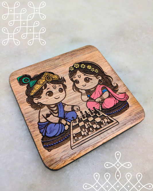 Kolam Fridge Magnets (Chess Krishna Radha)