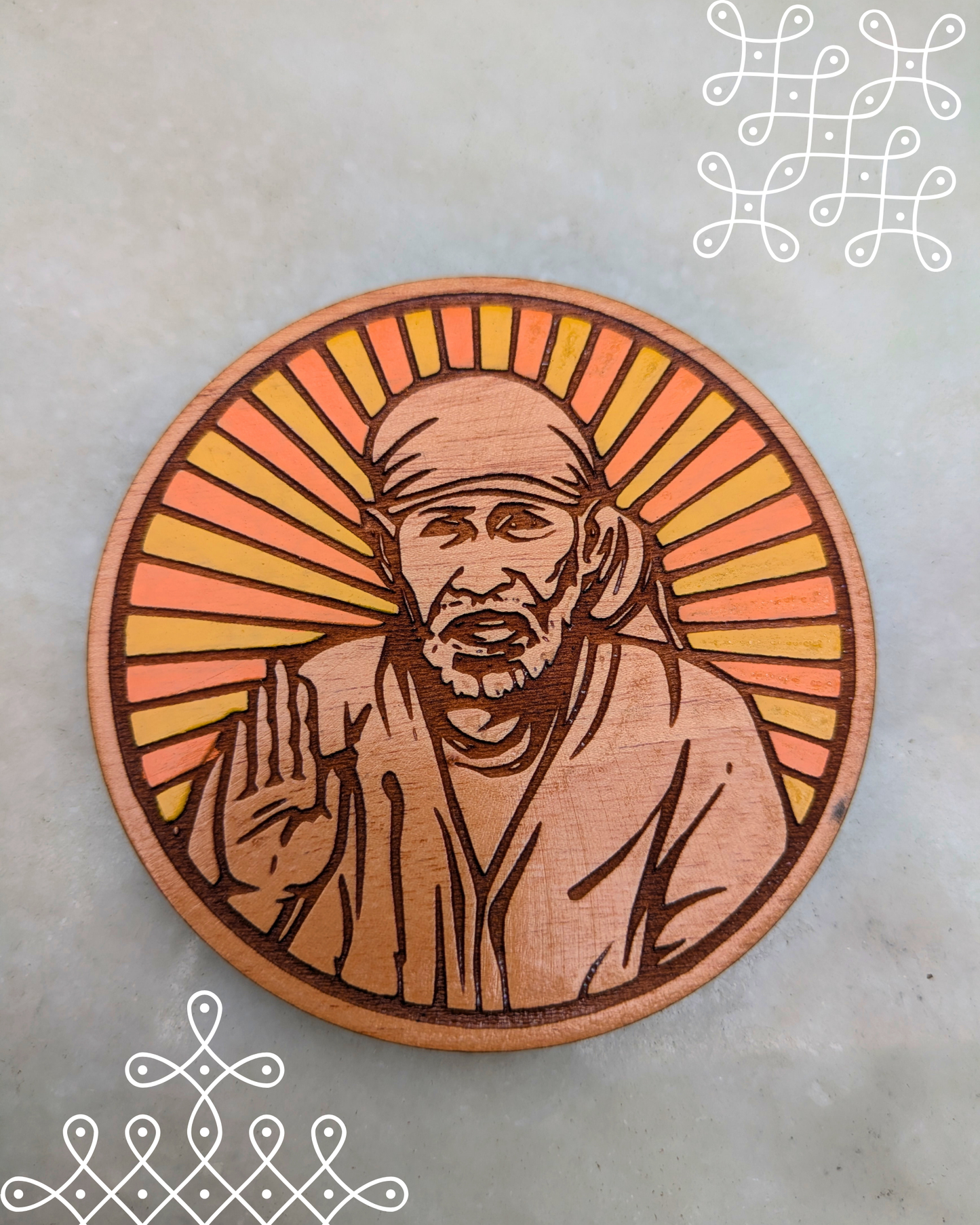 Kolam Fridge Magnets (3D Sai Baba)