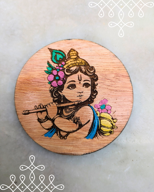 Kolam Fridge Magnets (Flute Krishna)