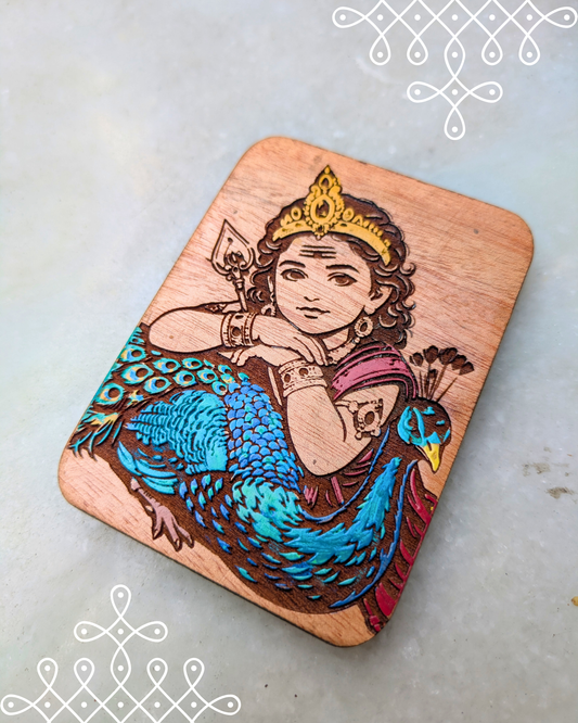 Kolam Fridge Magnets (Murugan With Mayil)