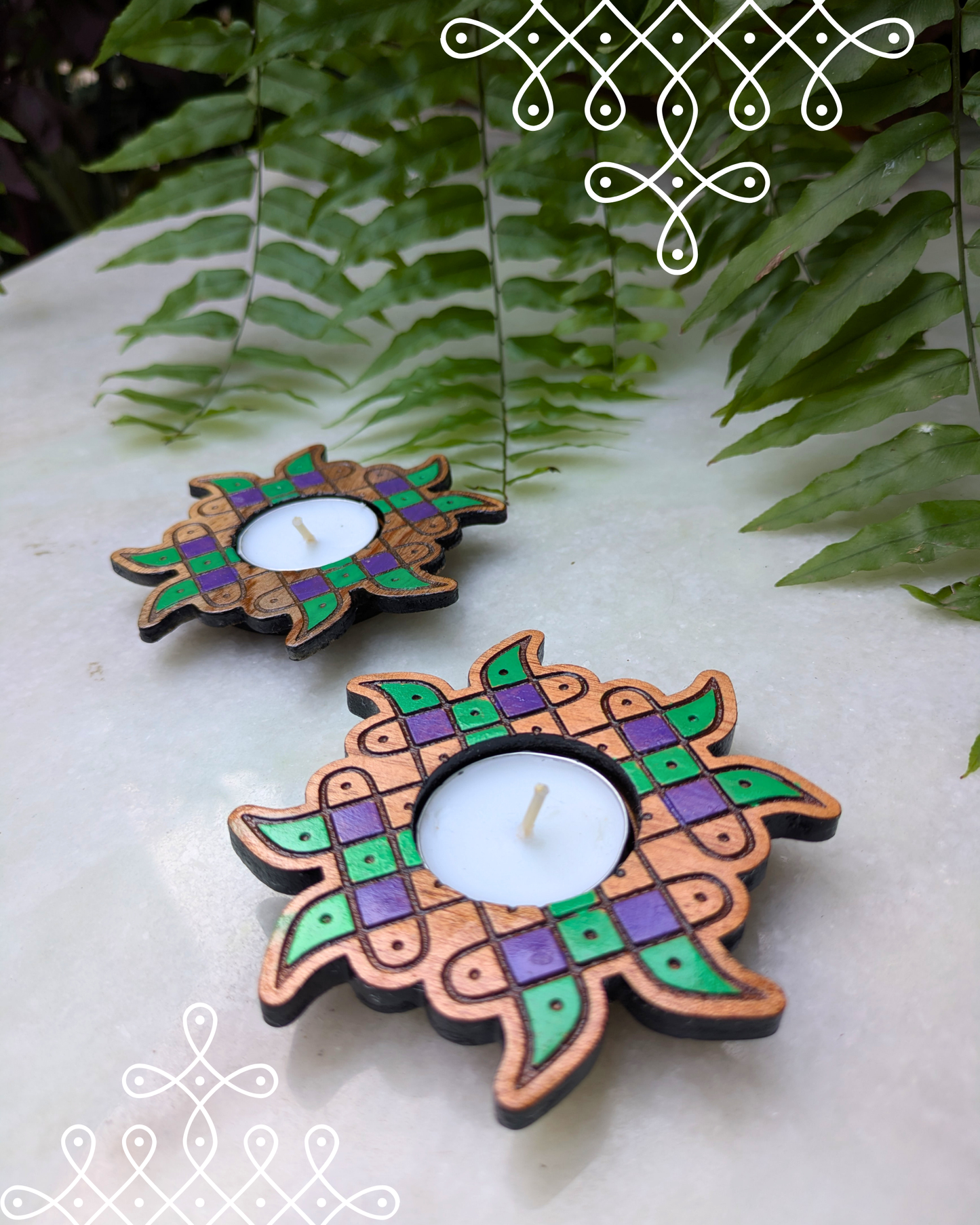 Tealight Holder Colored Set Of 2