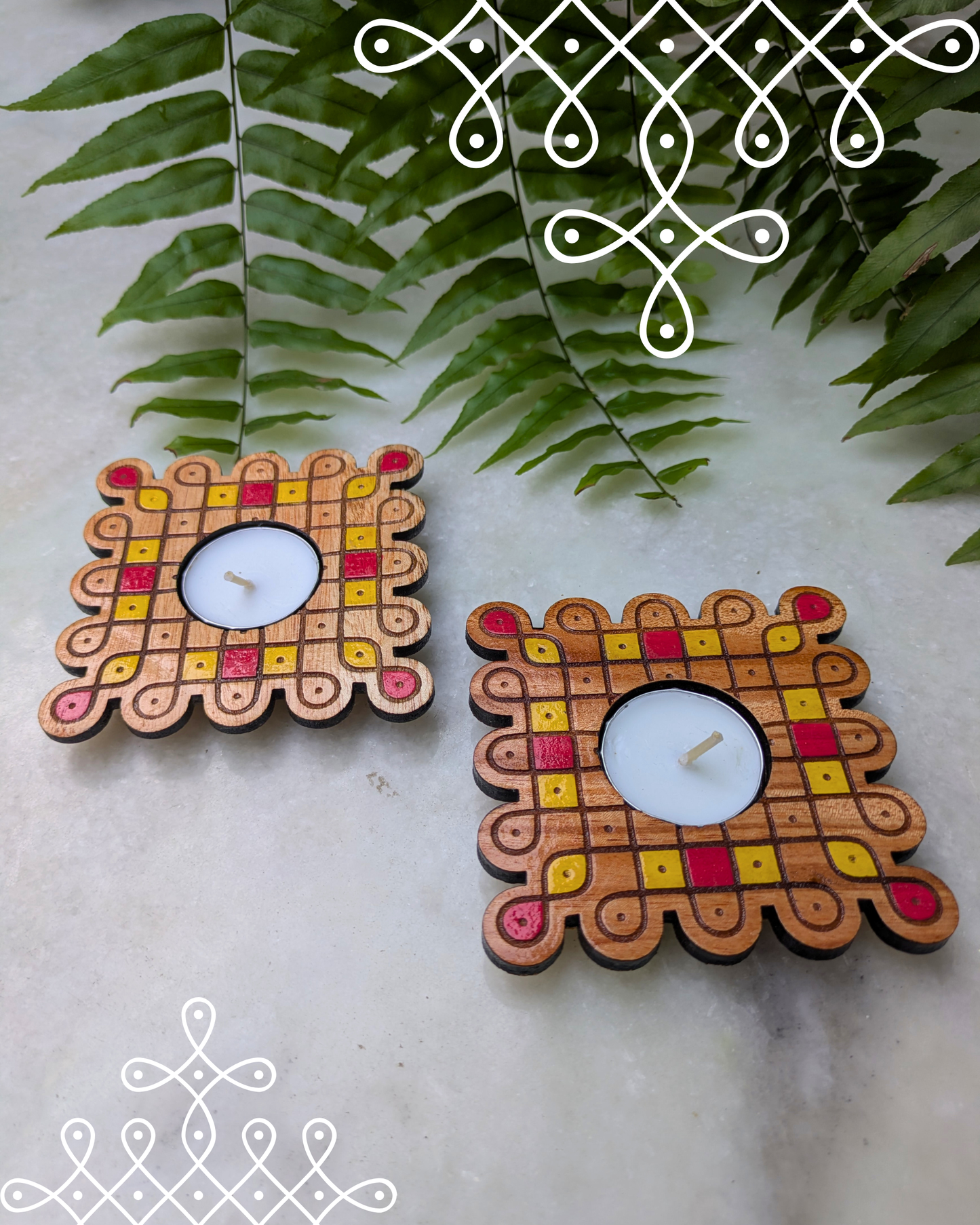 Tealight Holder Colored Set Of 2