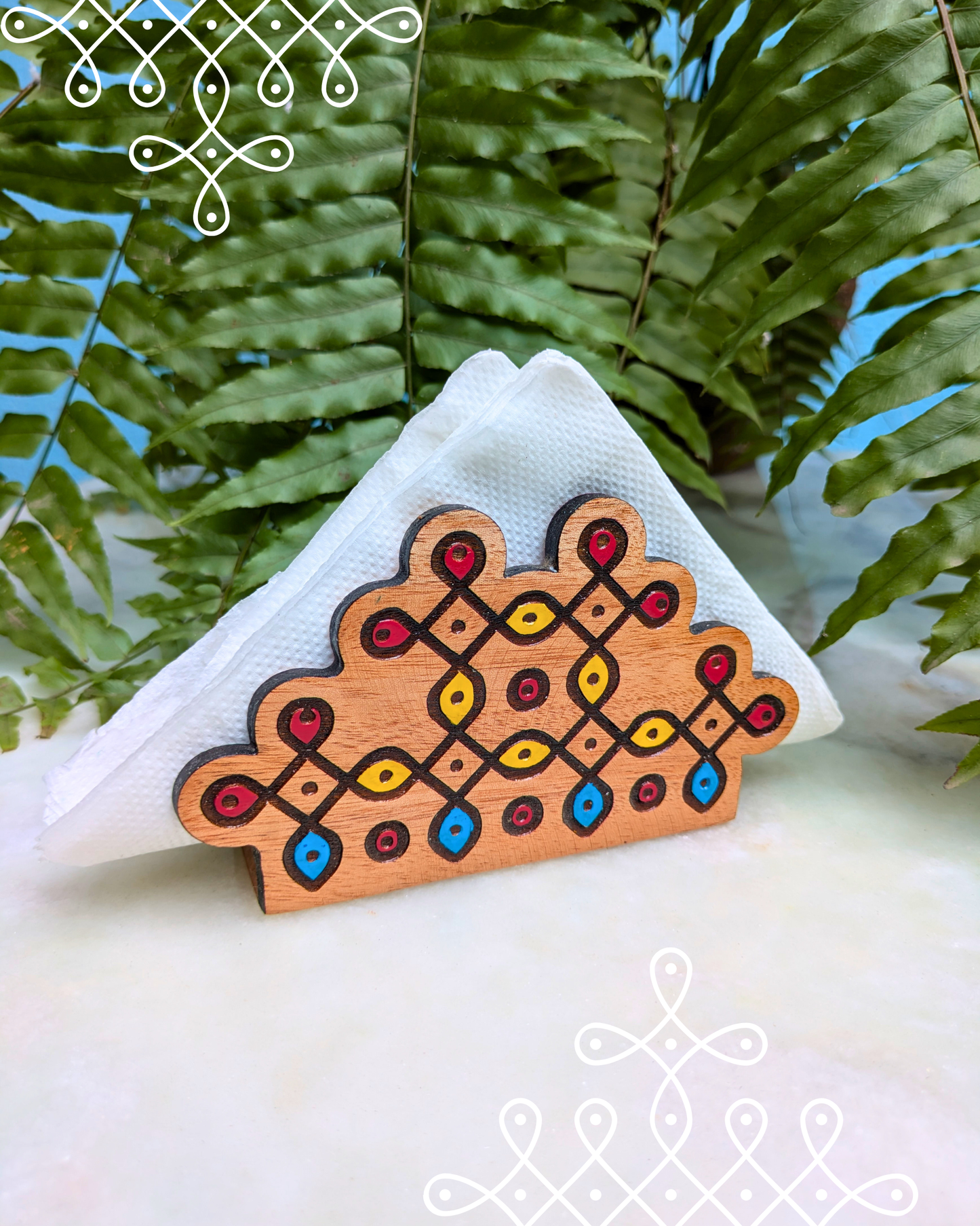Kolam Tissue Holder Colored
