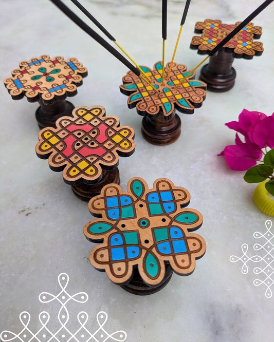 Kolam agarbatti holder (coloured)