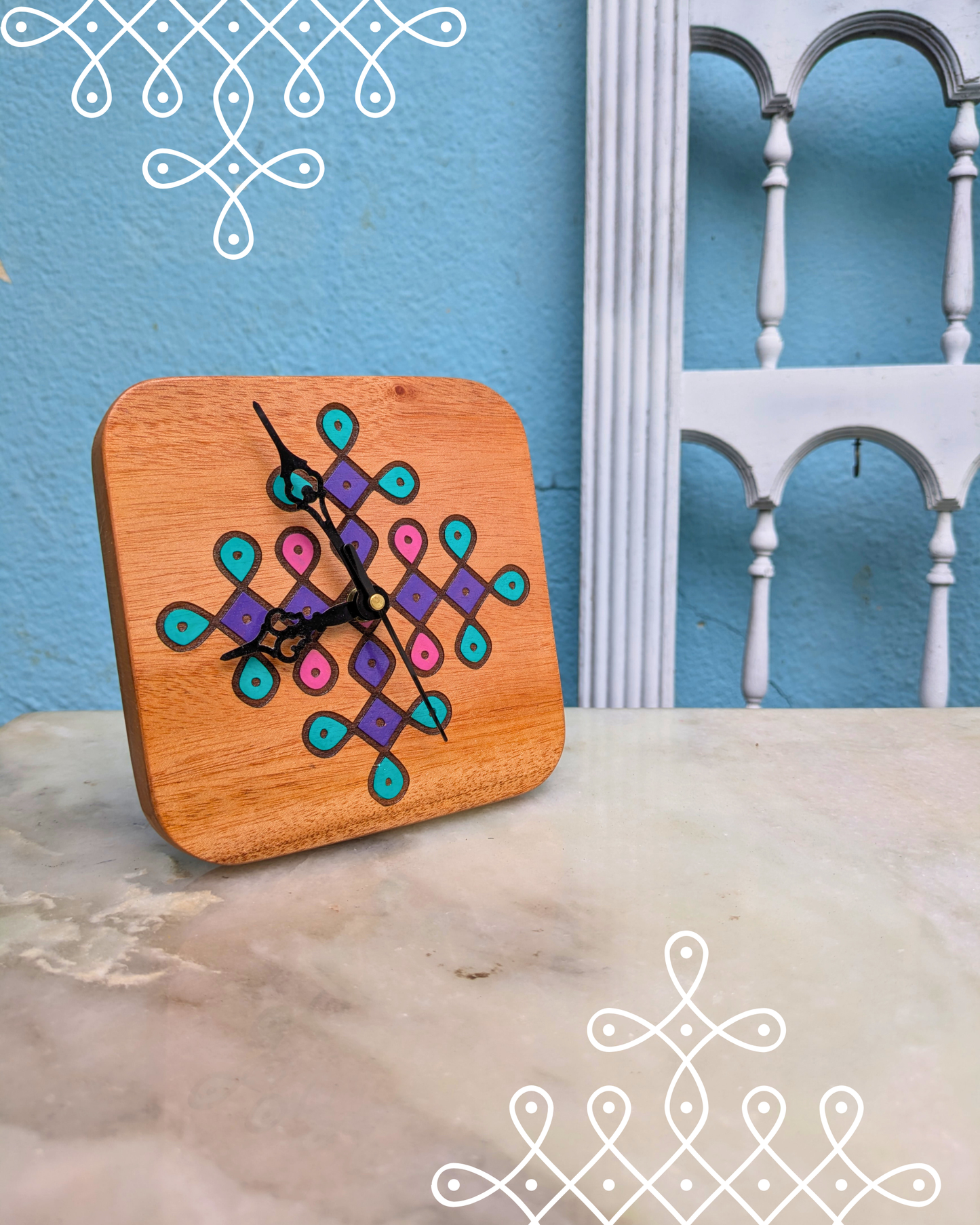 Kolam Clock Colored
