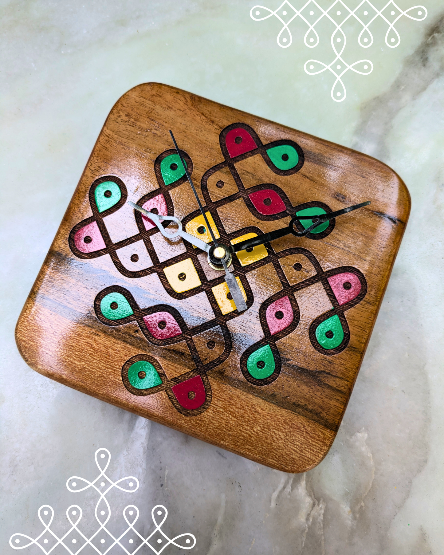Kolam Clock Colored