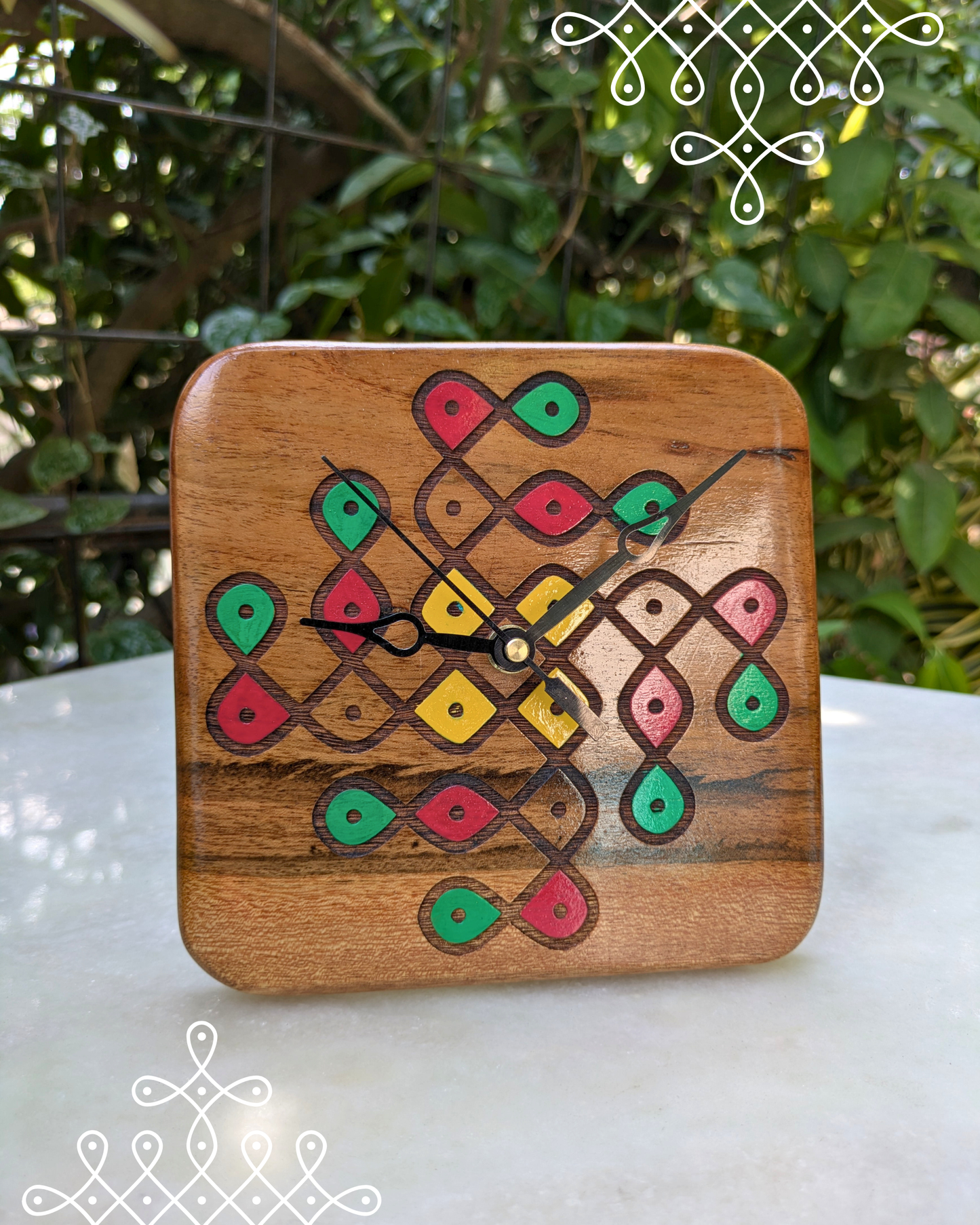 Kolam Clock Colored