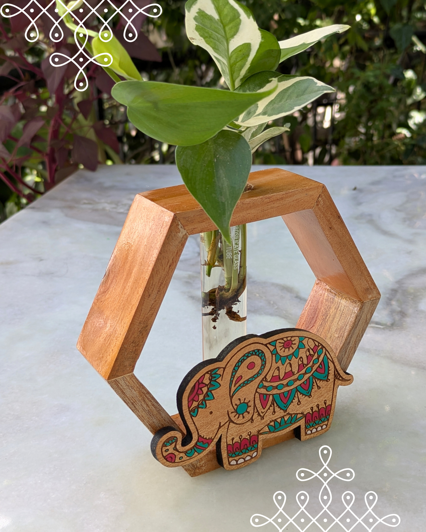Kolam hexagon planter [elephant] PL-HEXE
