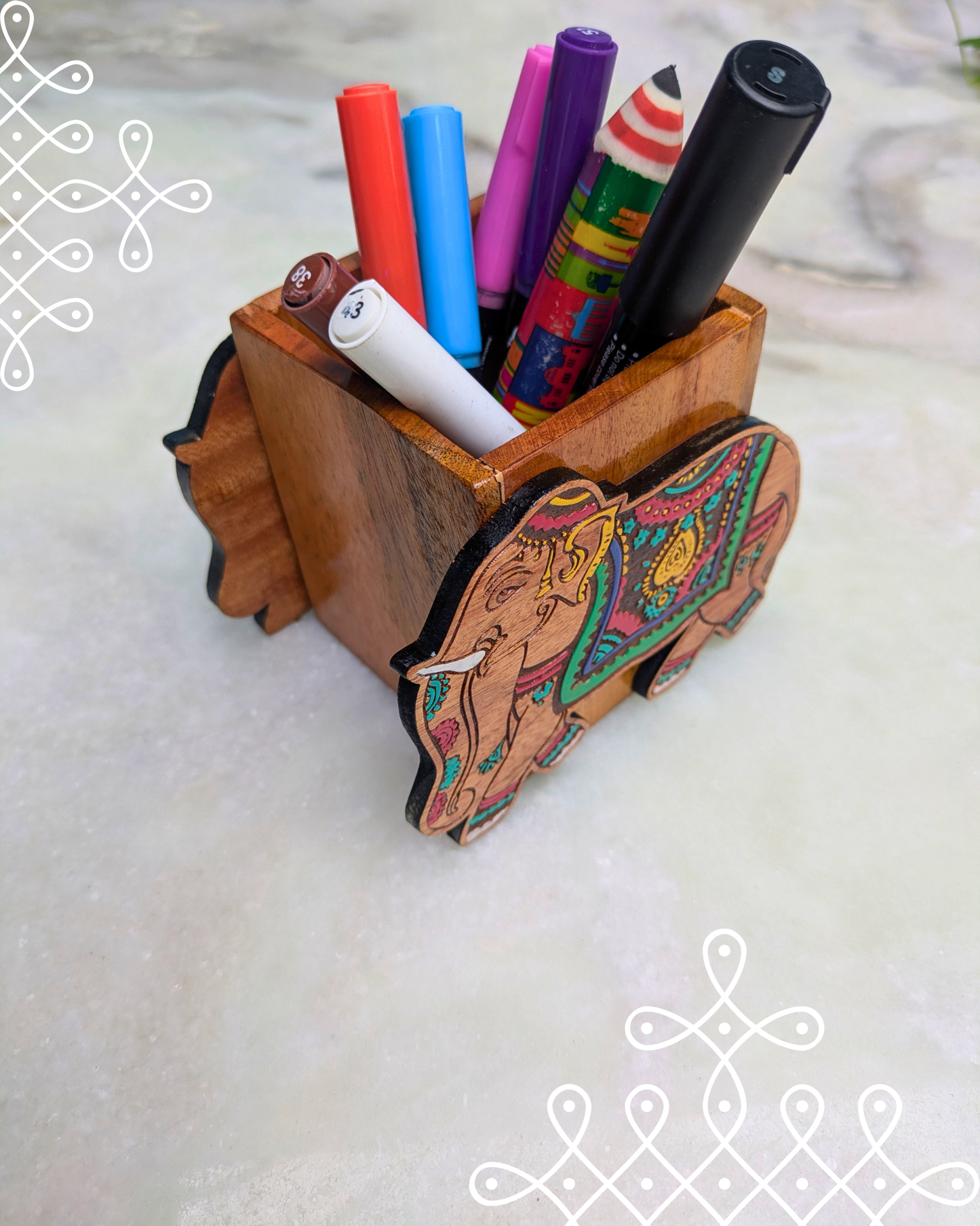 Kolam pen holder royal elephant UT-GEPH